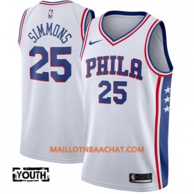 Maillot NBA Philadelphia 76ers Ben Simmons 25 Nike 2017-18 Blanc Swingman - Enfant